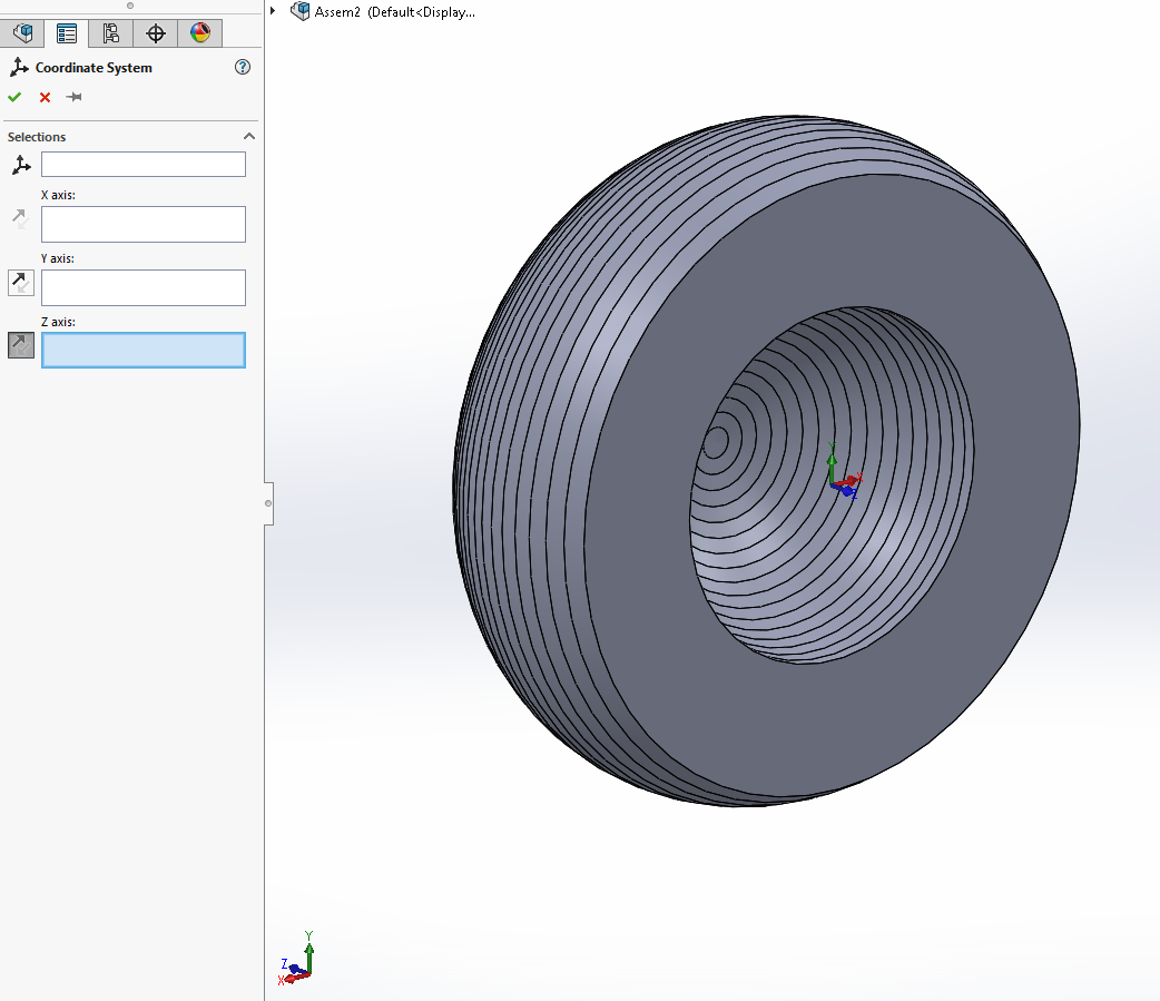 Solidworks PODT Lens Tutorial - Coordinate System