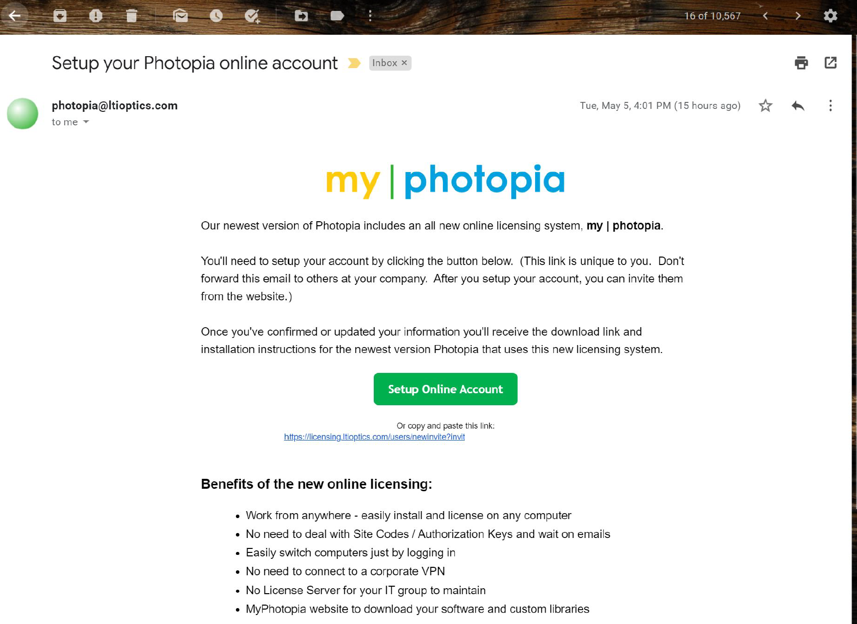 my photopia - email invite