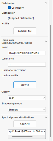 Solidworks Lamp Modify Dialog