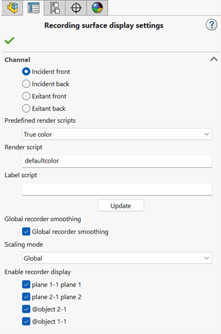 Recorder Display Settings in Solidworks