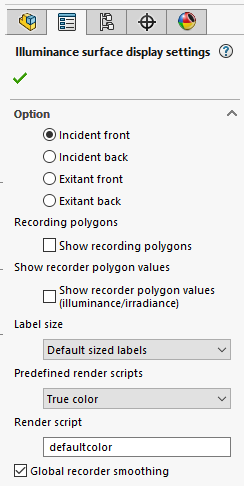 Recorder Display Settings in Solidworks