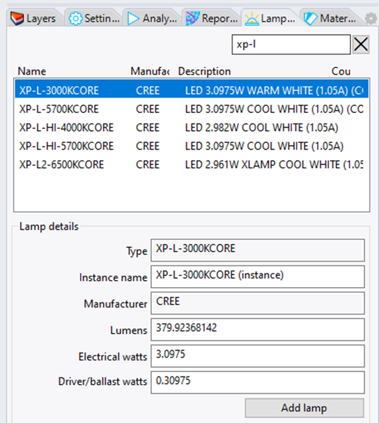 Rhino Add Lamp Dialog