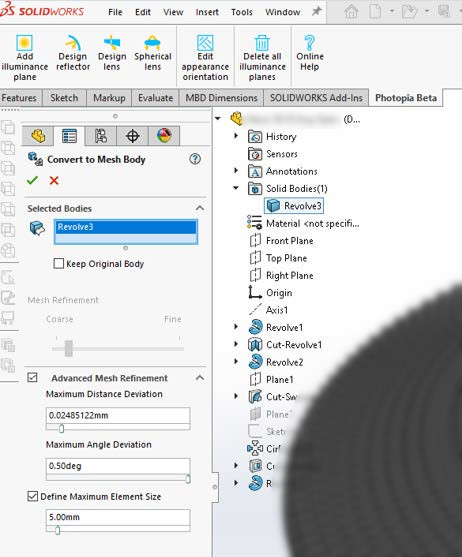 Solidworks Smooth Lens Tutorial - Overview Image