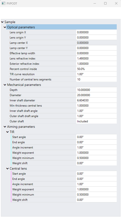 Photopia Parametric Optical Design Tools -