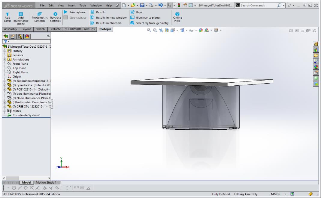 Solidworks Setup Tutorial - CAD model with TIR Lens