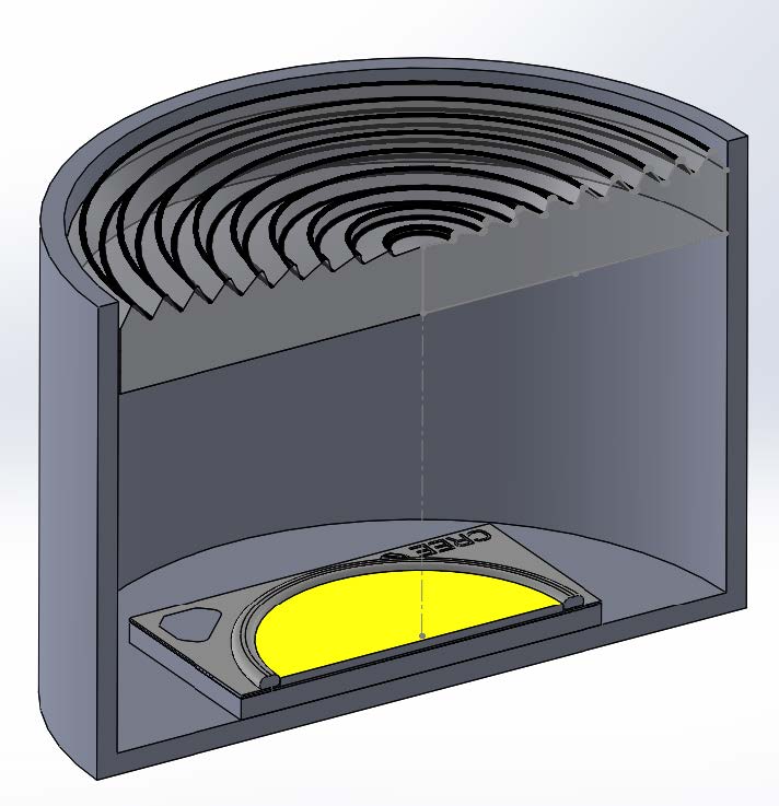 Solidworks Fresnel Tutorial - Section of Lens and Holder