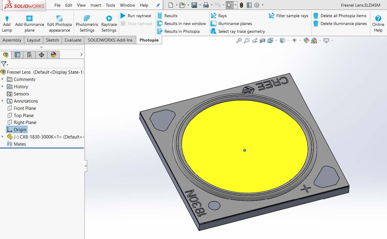 Fresnel Lens Design for Solidworks Photopia Optical Design Software